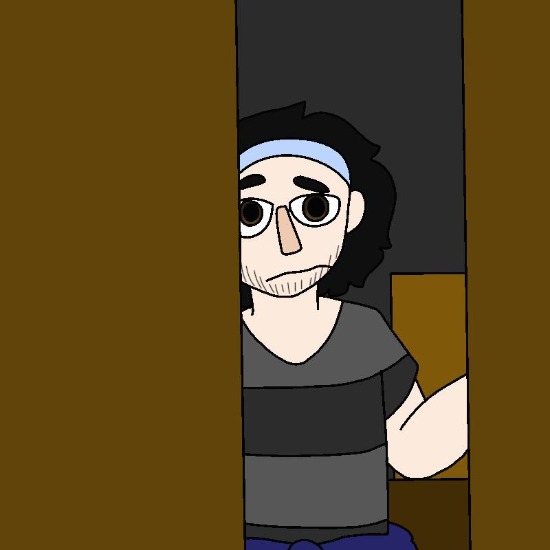 Reed opens the closet door with a nervous frown.