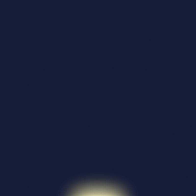 A dark blue sky with a glowing yellow light at the bottom, off panel.