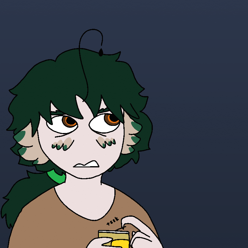 The same panel as before, but Lyss looks annoyed, and the can is opened.