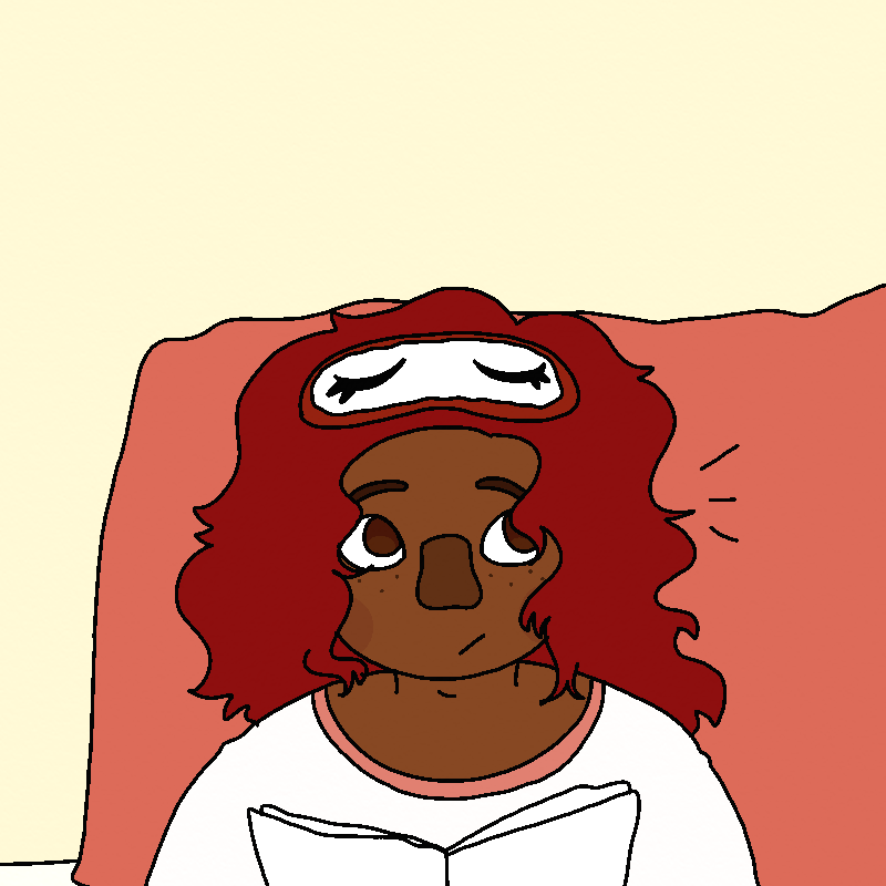 Amada glances up with mild surprise.