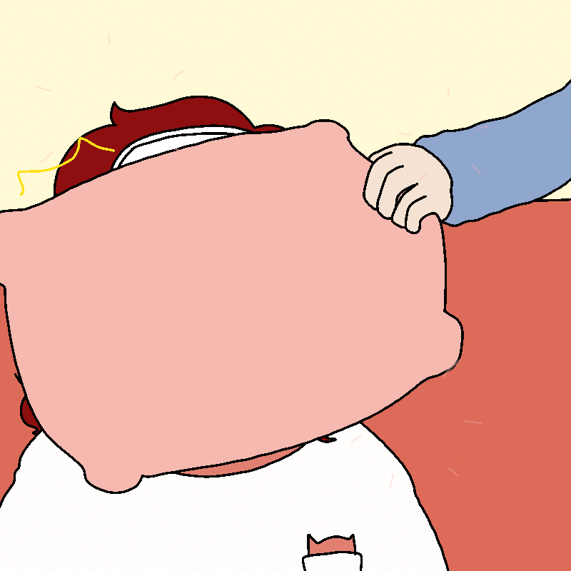 The romantic pink filters go away when Amada's smacked in the face by a pillow.