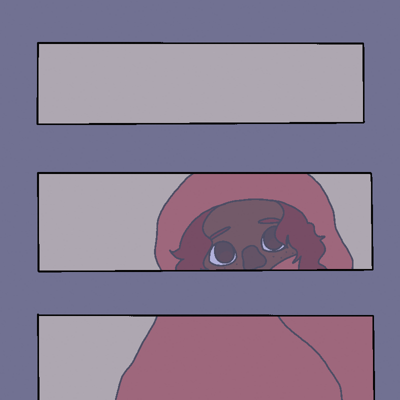 Amada peers out of the windows, now shot from the outside.